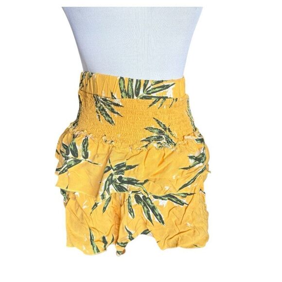 Womens Francescas Mi Ami Island Palm Print Pull On Tiered Mini Skirt - Sz S - Picture 4 of 5